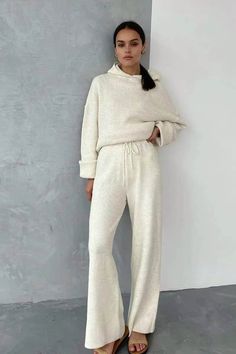 Two-piece fashion sports sweater suit women - IFAUN Wide Leg Pants Winter, Matching Loungewear Set, Sleeves Sweater, Sport Sweater, Estilo Chic, Sweatshirt Set, Sports Sweatshirts, Casual Suit, Loungewear Set