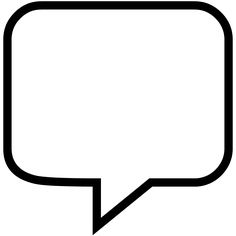 a black and white speech bubble icon