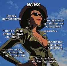 an image of a woman with her hand on her hip and the words aries above her