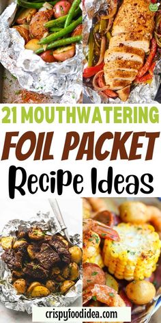 Here you get some foil packet ideas that are best for meal plan. Healthy Foil Packet Meals, Hobo Dinner Recipes, Foil Packet Recipes, Cheap Family Meals