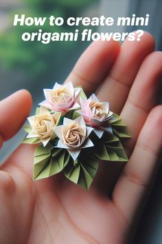 how to create mini origami flowers Mini Origami, Easy Origami Flower, Cute Origami, Origami For Beginners, Origami And Kirigami, Origami Patterns, Origami Paper Art, Paper Flower Decor