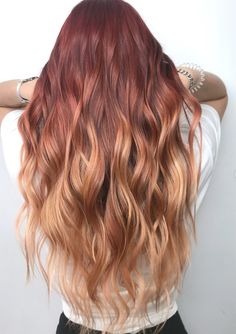 Gold Ombre Hair, Christmas Hair Color, Brown Ombre Hair Color, Red And Blonde, Best Ombre Hair, Balayage Short, Brown Ombre Hair, Gold Ombre