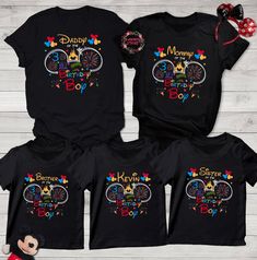 Disney Birthday Shirt Ideas, Boy Disney Shirts, Disney World Birthday, Kids Disney Shirts, Disney Birthday Shirt, Matching Family Shirt, Birthday Squad Shirts, Birthday Boy Shirt, Boy Birthday Decorations