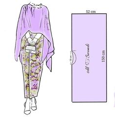 a drawing of a woman's kimono with the measurements for it and how to measure it