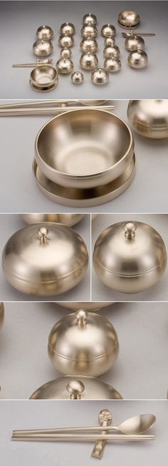 several pictures of different types of silverware and spoons