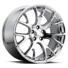 a chrome wheel on a white background