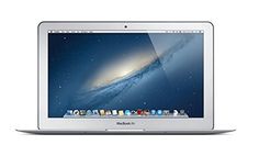 an apple macbook air laptop computer on a white background with space in the back ground