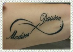 a tattoo with the name madison on it