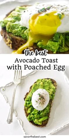 Avocado toast with poached egg is about to become your new favorite breakfast! It��’s got all the good stuff: creamy avocado, a pop of fresh lemon, perfectly poached eggs, and a sprinkle of parsley on top.