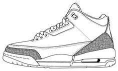 Sepatu Air Jordan, Sneakers Illustration, Jordan Iii, Jordan Shoe, Sneakers Wallpaper, Shoe Sketches