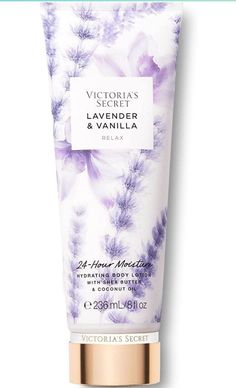 Victoria's Secret Lavender & Vanilla Relax 24-Hour Moisture Body Lotion 8 Oz. Ship with USPS priority Mail. Features & details Relax with the scent of Lavender & Vanilla. Hydrate with this silky Shea Butter and Coconut Oil infused formula for a soft feel and subtle scent. To maximize your scent benefit, pair with matching Natural Beauty Fragrance Mist Body Lotion, Exfoliating Body Scrub and Moisturizing Cream Body Wash. Part of the Natural Beauty Body Care Collection, inspired by nature for soft Lotion Victoria Secret, Body Lotion Victoria Secret, Lavender Body Wash, Hydrating Body Lotion, Lavender Perfume, Victoria Secret Lotion