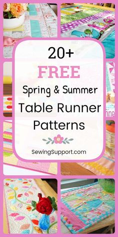 free spring and summer table runner patterns