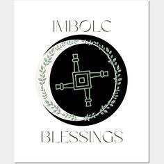 a black and white poster with the words,'imbolc blessings '