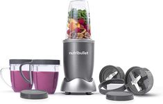 the blender is full of fruits and vegetables