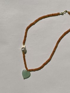 All My Heart Necklace – Marida Jewelry Beaded Heart Necklace, Orange Aventurine, Simple Silver Jewelry, Aventurine Necklace, Nail Jewels, All My Heart, Dope Jewelry, Royal Jewels, Funky Jewelry