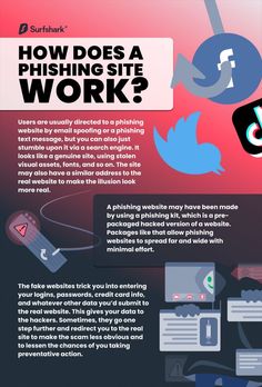 an info poster with the words how does a phishing site work? on it