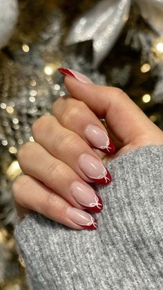 Kutek Disney, Red Christmas Nails, Nagel Tips, Girly Acrylic Nails, Her Nails, Casual Nails, Xmas Nails, Classy Nails, Short Acrylic Nails