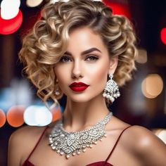 Hair For The Wedding, Short Hollywood Glam Hair, Short Glam Waves, 50s Glam Hairstyles, Hollywood Glam Short Hair, Old Hollywood Glamour Hair Short, Old Hollywood Glamour Hairstyles Short Retro Hair, Hollywood Glam Hair, Glamour Gals