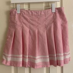 Not New With Tags But I Don’t Think It’s Ever Been Worn. Great Condition Pleated Pink Skirt, Skirts Pleated, Pink Skirt, Rue21, Pleated Skirt, White Stripe, Pink White, Things To Think About, Womens Skirt