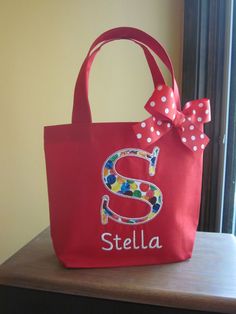 TOTE BAG Custom Designed and Personalized Toddler or Big Kid Tote by BurpieBundles on Etsy https://www.etsy.com/listing/252886559/tote-bag-custom-designed-and White Rectangular Bags For School Events, Fun Red Bags For Back To School, Fun Bags For Back To School, Casual Rectangular Bag For School Events, Fun Tote Bags For School, Cute Personalized Bags For School Events, Fun Red Bags For Daily Use, Playful Rectangular Bags For School Events, Fun Multicolor Bags For School Events