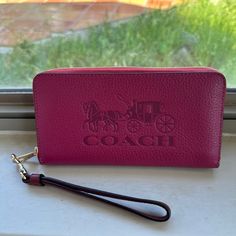 This Beautiful Coach Pebble Leather Zip Around Wallet Is Beautiful. I Have The Matching Tote Sold Separately In My Closet Check Out All My Other Items There As Well. Happy Shopping! Coach Rectangular Wallet For Travel, Coach Travel Wallets Rectangular, Coach Rectangular Travel Wallet, Coach Travel Wallet, Rectangular, Coach Leather Wallet For On-the-go, Coach Designer Wallets For Everyday Use, Designer Coach Wallets For Everyday Use, Designer Textured Leather Wallets For Everyday, Luxury Coach Wallets For Gifts