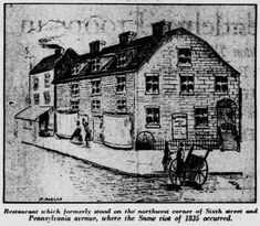 an old black and white drawing of a building