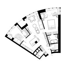 the floor plan of an apartment with two bedroom and one bathroom in black and white