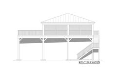 the front elevation of this beach house plan