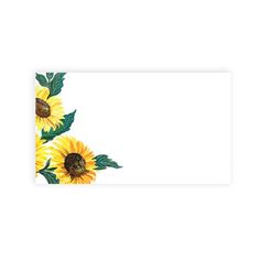 sunflowers are painted on the side of a white card