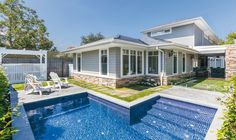 a house with a swimming pool in the backyard