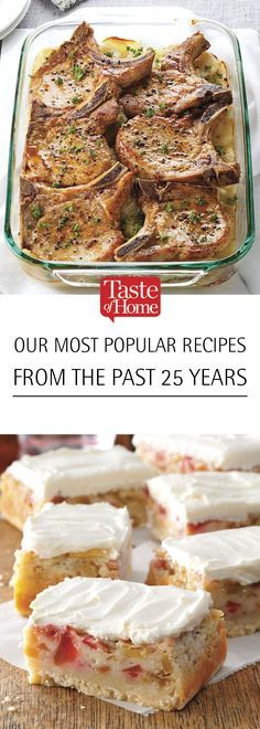 the cover of taste plain's our most popular recipes from the past 25 years