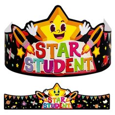 a star student crown with stars on it and the words star student written in large letters