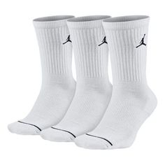 Nike Apparel Socks Men Air Jordan Jumpman Crew Socks SX5545-100 (Men's/Basketball/Sports Socks/Combined Pack) Nike Basketball Socks, Carolina Do Norte, Socks Outfit, Iconic Socks, Jumpman Logo, Stylish Socks, Basketball Socks, Sock Packs, White Socks