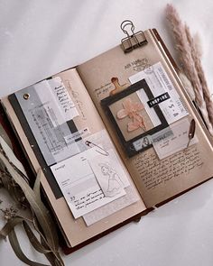 an open book with pictures and writing on it