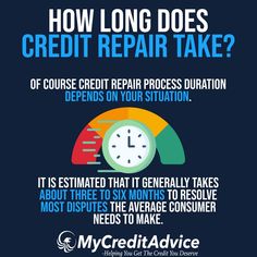 a poster with the words how long does credit repair take?