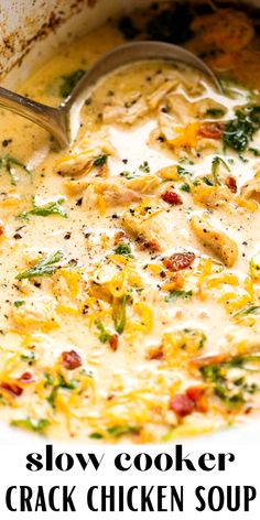 a close up of a bowl of soup with broccoli and cheese in it