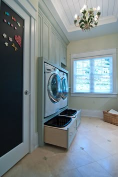 a washer and dryer in a laundry room