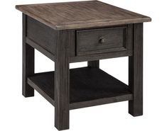 an end table with a drawer on top