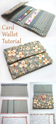 the instructions for how to make a card wallet