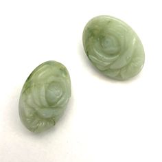 Jade & moss green speckled style, oval-shaped earrings with a carved rose motif.Earrings are made with vintage lucite parts that were made in the US in the 1960's - early 80's. We hand-set them with surgical steel earring posts and they have sturdy surgical steel/acrylic backings on them as well. Light-weight & fun to wear. Sage Green Earrings, Cute Stud Earrings, Rose Motif, Prom Accessories, Oval Stud Earrings, Cameo Earrings, Surgical Steel Earrings, Earring Posts, Vintage Lucite