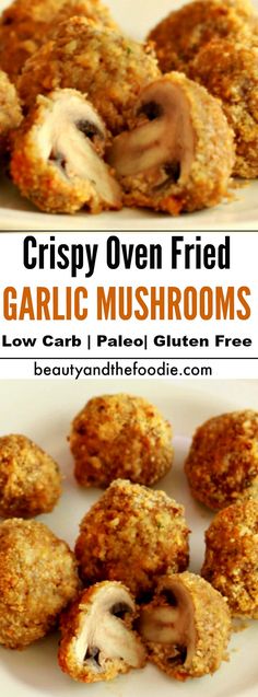 crispy oven fried garlic mushrooms are an easy and delicious appetizer for any occasion