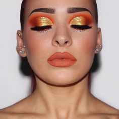 Catwalk Makeup, Vibrant Makeup, Juvia's Place, Orange Makeup, Cut Crease Makeup, Magical Makeup, Beauty Make-up, Glamorous Makeup, Bold Makeup