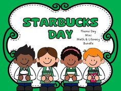 a group of children sitting next to each other with the words starbucks's day on it