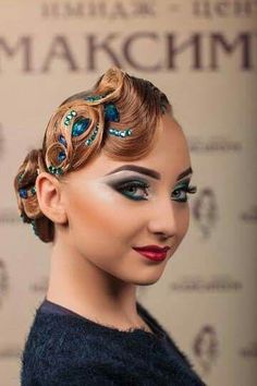 Dancer Hairstyles, Dance Competition Makeup, Ballroom Dancing Hairstyles