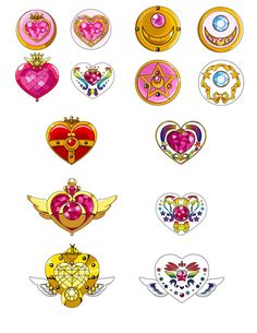 an image of some heart shaped badges on a cell phone