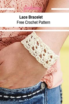 the lace bracelet is free crochet pattern