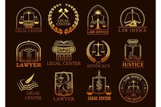 law and justice logo set in gold color on black background stock photo, images and royalty illustrations