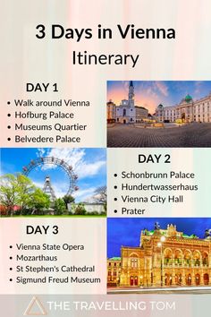 the three days in vienna itinerary is on display at the traveling tom