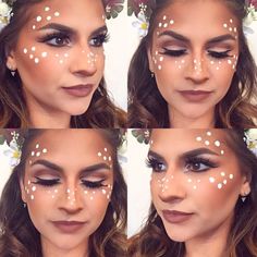 Diy Dear Costume For Women, Diy Fawn Costume Women, Doe Deer Costume, Fawn Makeup Halloween, Fawn Halloween Makeup, Fawn Costume Women, Dear Costume Makeup, Cute Deer Costumes For Women, Womens Deer Costume Diy