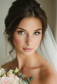 The below Natural-glam bridal makeup is one of my favorite styles because it lets the bride’s natural beauty shine through while still looking polished and put together: It’s the perfect balance… Fun Bride Makeup, Mexican Bridal Makeup, Latina Bridal Makeup, Bride Makeup Natural, Gorgeous Bridal Makeup, Natural Glam Makeup, Bridal Eye Makeup, Bridal Makeup Natural, Wedding Spain